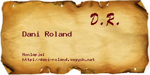 Dani Roland névjegykártya